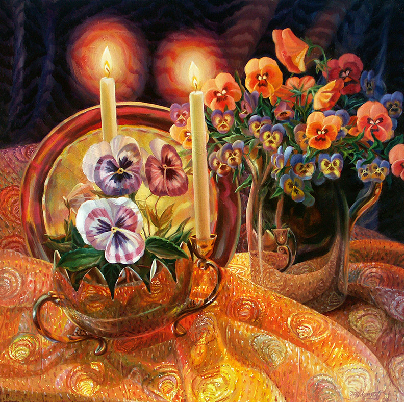 Pansies and Candles